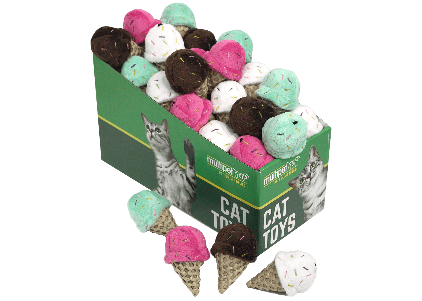 Multipet Ice Cream Cone, Cat Toy