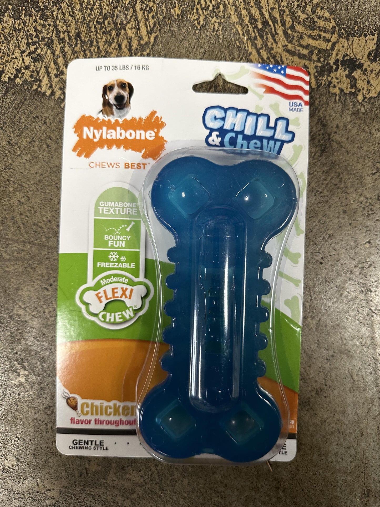 Nylabone Chill & Chew Bone Toy, Chicken Flavor, 1ct