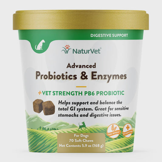 NaturVet Advanced Probiotics/Enzymes Soft Chew, 70ct