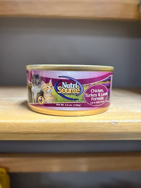 NutriSource Cat Food, Chicken/Turkey/Lamb, 5oz can
