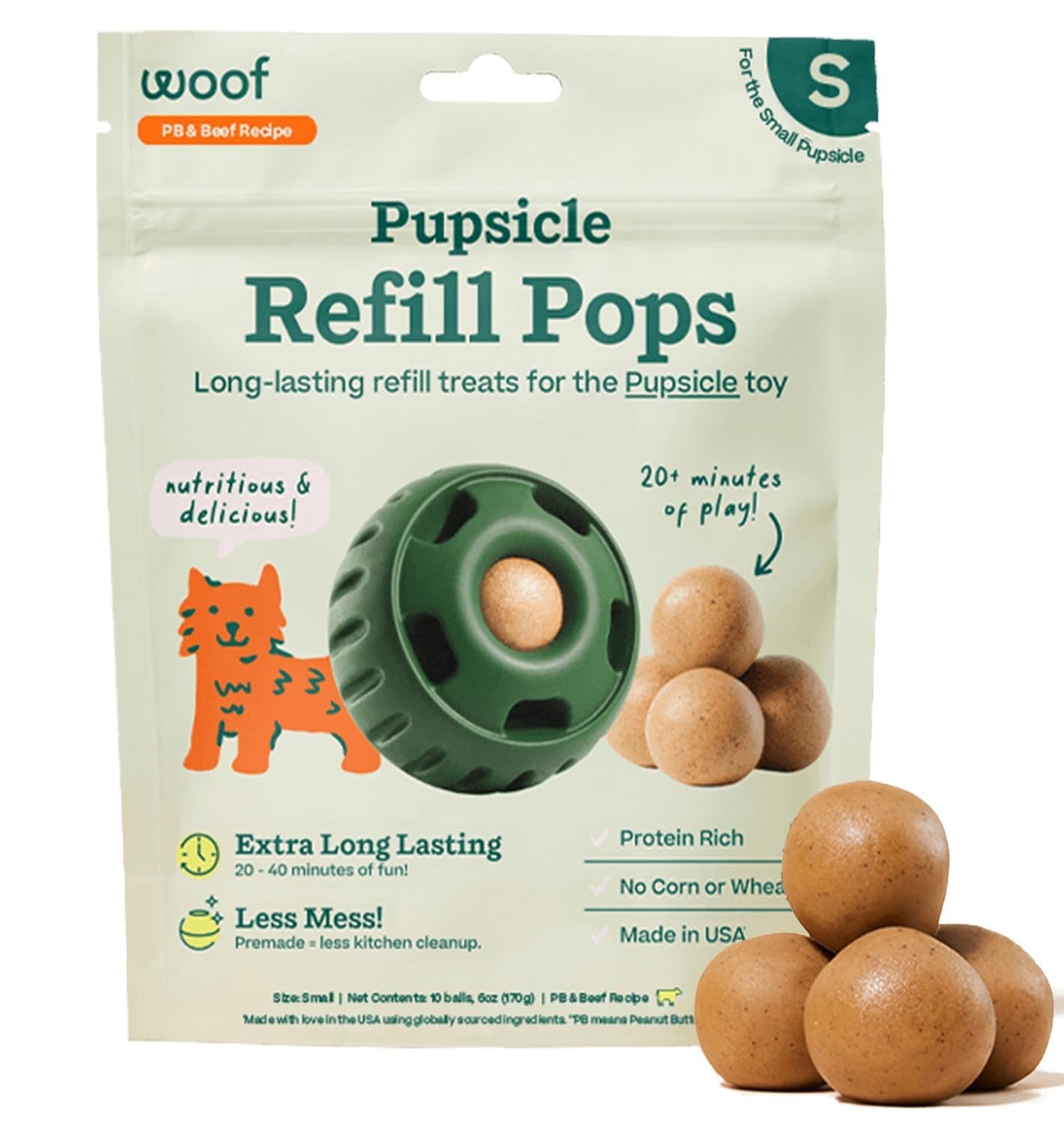 Woof Pupsicle  - Refill, Small, 6oz