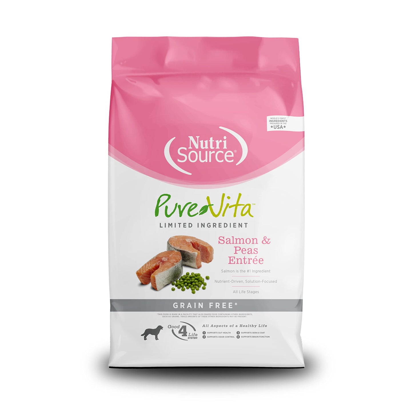 NutriSource PureVita Cat Food, Grain Free Salmon/Pea, 15#