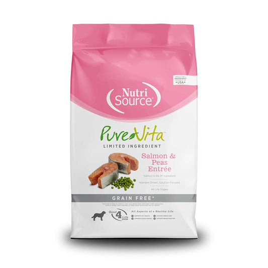 NutriSource PureVita Cat Food, Grain Free Salmon/Pea, 15#