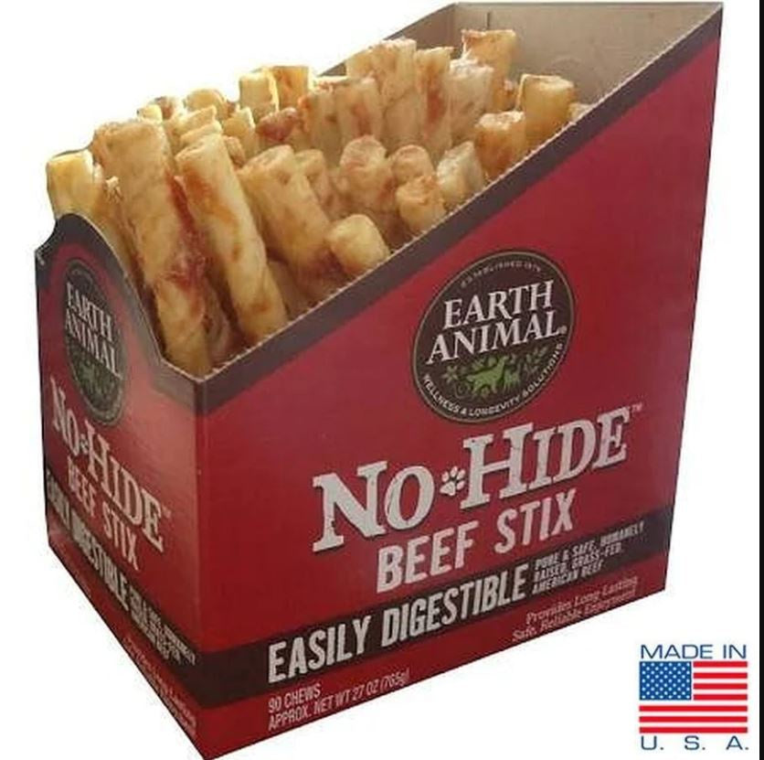 Earth Animal No Hide Beef Stix ; Dog Treat ;  7 inch single chew
